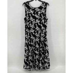 Tiana B Black White Butterfly Lace Overlay Fit Flare Dress 16 Whimsigoth Fairy